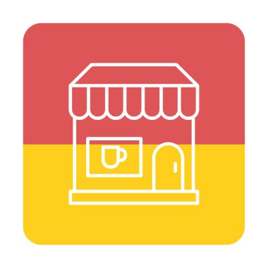 Kafe ikonu vektör illüstrasyonu