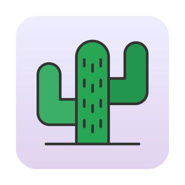 Kaktüs simgesi, basit tasarım çizimi  