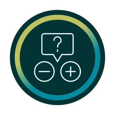 soru işareti ve cevap seçimi düz simge, vektör, illüstrasyon, bilgi, işaret ve imza