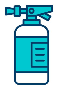 düz basit yangın söndürücü ikon vektör çizimi  