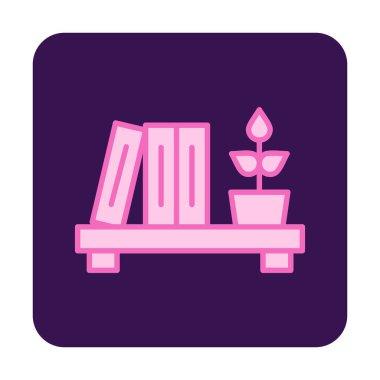 kitaplık düz simge, vektör illüstrasyonu 