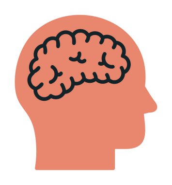 İnsan beyni ikon vektörünü izole etti 