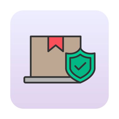 İşaretleme simgesi, vektör illüstrasyonlu kutu 