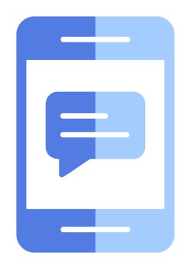 Sohbet düz simgesi, vektör illüstrasyonu