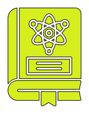 Fizik Kitabı vektör illüstrasyonu, simge ögesi arkaplanı