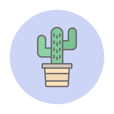 Kaktüs simgesi, basit tasarım çizimi  