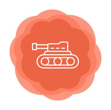 askeri tank simgesi, vektör illüstrasyonu 