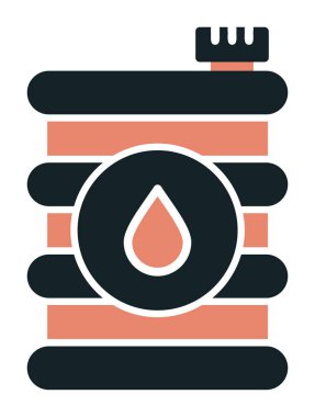 Yağ varili düz ikon vektör çizimi