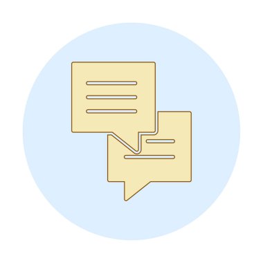 Sohbet düz simgesi, vektör illüstrasyonu