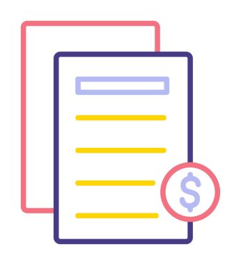 Bill düz simgesi, vektör illüstrasyonu