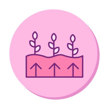 Bitkiler ve oklar ikon vektör çizimi. Jeotermal Enerji Konsepti                   