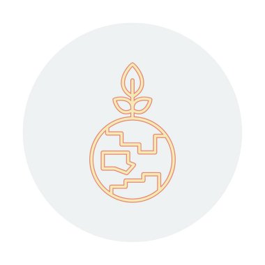 Bitki ikonu vektör illüstrasyonlu Dünya gezegeni 