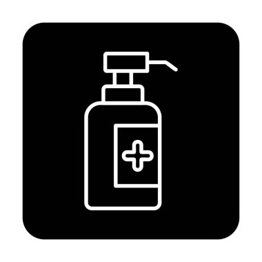 Dezenfektan şişesi ikonu. vektör illüstrasyonu 