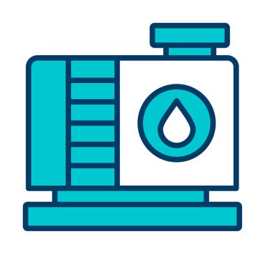 Fabrika tankı simgesi, vektör illüstrasyonu