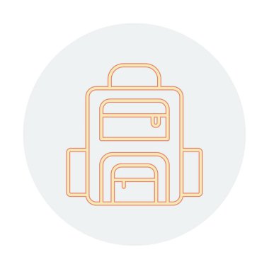 Sırt çantası ikon vektörü. Okul sırt çantası tabelası. izole edilmiş sınır sembolü çizimi