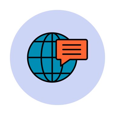 Dünya İletişim vektör simgesi modern illüstrasyon             