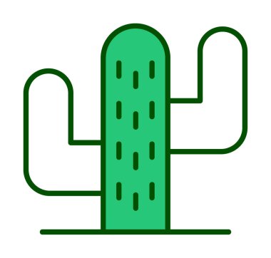 Kaktüs simgesi, basit tasarım çizimi  