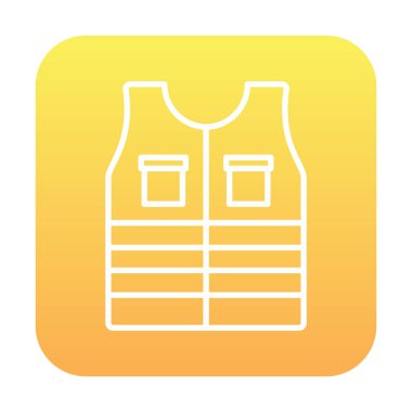 Güvenlik Ceketi Web simgesi, vektör illüstrasyonu