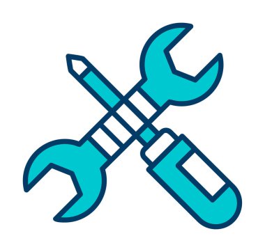 Basit mekanik Araçlar simgesi, vektör illüstrasyonu