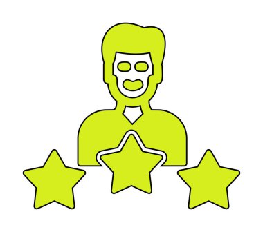 Yıldız simgesi, vektör illüstrasyon tasarımı olan kişi