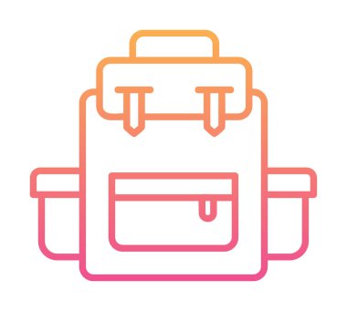 Sırt çantası ikon vektörü. Okul sırt çantası tabelası. izole edilmiş sınır sembolü çizimi