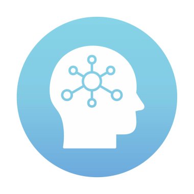 Psikoloji işaretli beyin simgesi tasarım vektörü illüstrasyonu