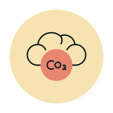 co-2 emisyon simgesi resimli bulut 