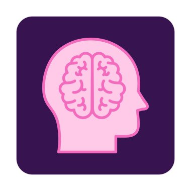 İnsan beyni ikon vektör tasarımını izole etti