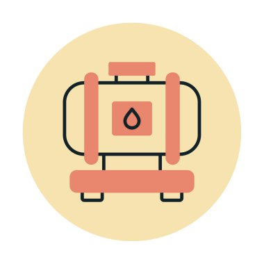 Fabrika tankı simgesi, vektör illüstrasyonu