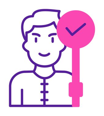 Bayrak taşıyan adam, vektör illüstrasyonu 