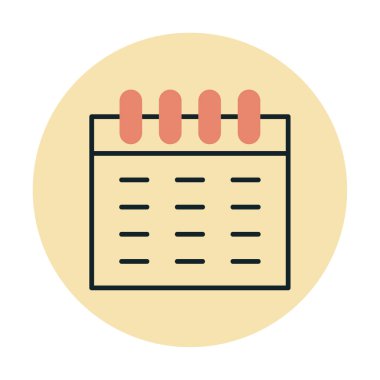 Takvim simgesi, vektör çizimi