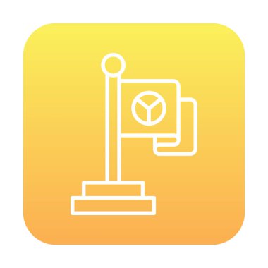 Barış bayrağı simgesi, vektör illüstrasyonu 