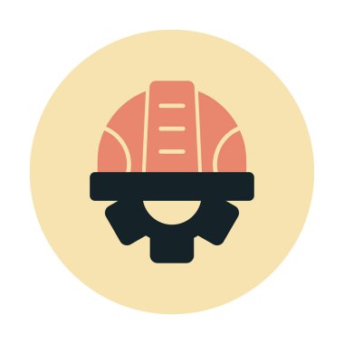 Güvenli Miğfer Düz Vektör Simgesi.                        