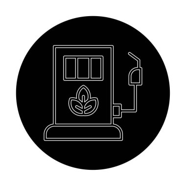 benzin istasyonu web simgesi, vektör illüstrasyonu