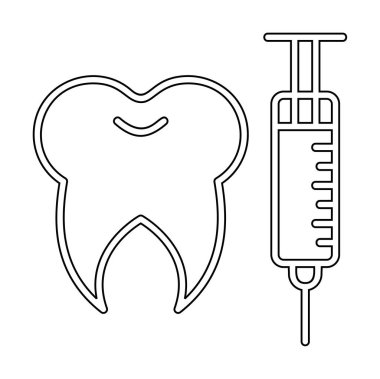 Diş bakımı anestezi ikonu vektör illüstrasyonu 