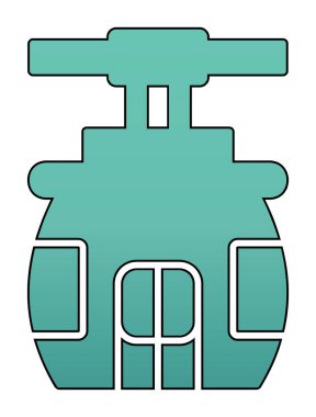 Cableway simgesi, taslak biçim illüstrasyonu  