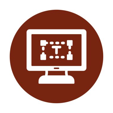 Bilgisayar metin düzenleyici simgesi, vektör illüstrasyonu