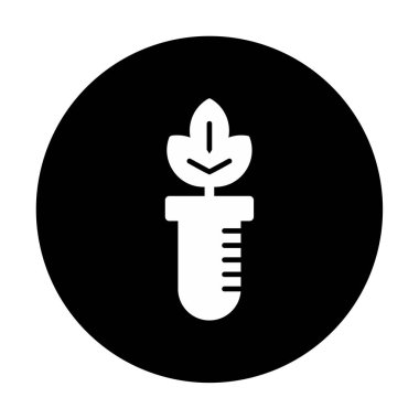 Test tüpü simgesine bitki, vektör illüstrasyonuName 