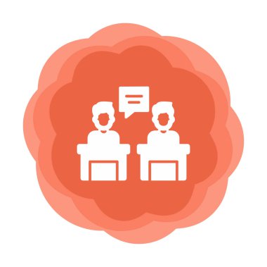 Konuşma yapan erkekler tartışma ikonu, vektör illüstrasyonunda ayakta duruyorlar