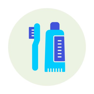 Diş fırçası ve diş macunu ikonları vektör illüstrasyonuName