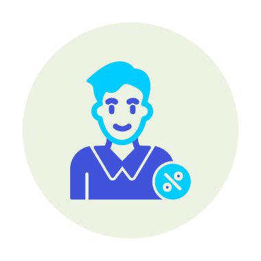 Erkek istihdam avatarının vektör illüstrasyonu 