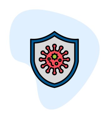Virüs koruma simgesi vektör illüstrasyonu