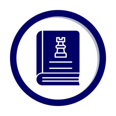 Satranç taşı simgesi, vektör illüstrasyonlu kitap