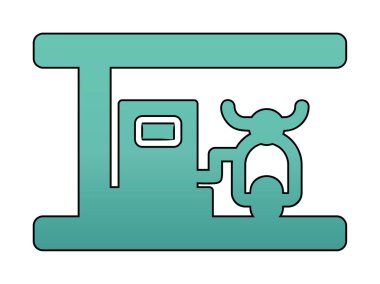 benzin istasyonu web simgesi, vektör illüstrasyonu