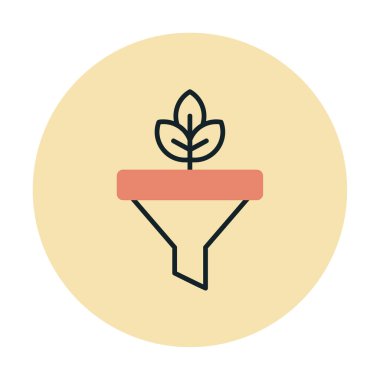 Bitki ve vektör illüstrasyonlu filtre hunisi