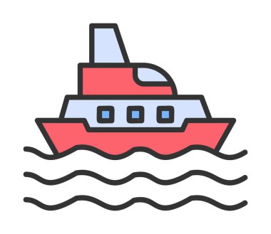 Gemi simgesi, vektör illüstrasyonu