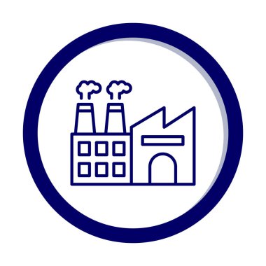 Fabrika web simgesi, vektör illüstrasyonu 