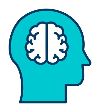 beyin ikonu vektör çizimi tasarımı