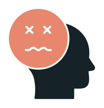 Hasta emoji simgesi olan insan kafası, vektör illüstrasyonu