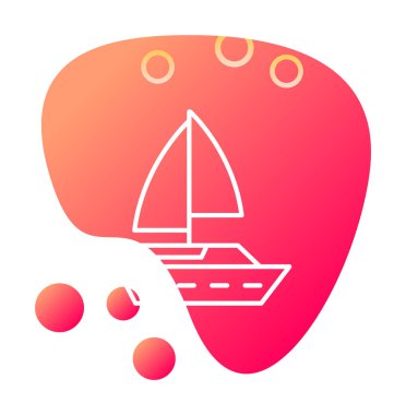 Basit tekne simgesi, vektör illüstrasyonu